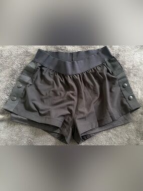 Women’s Black Elastic-Waist Shorts with underwear